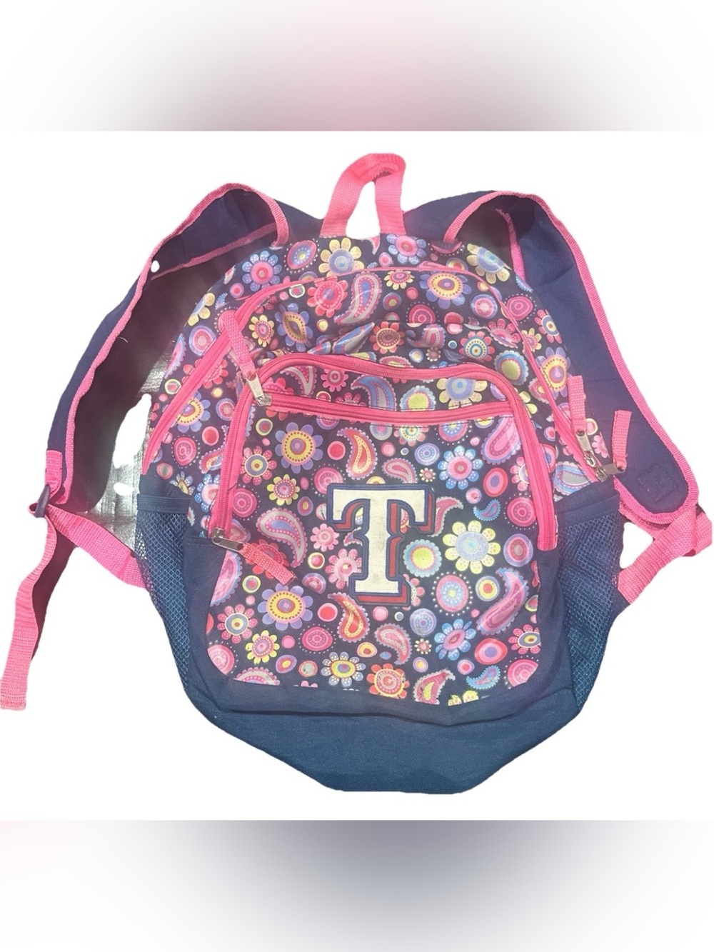 Texas Rangers Kids Backpack with Floral Design